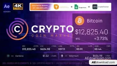 Crypto Currency Coin Market Kit | Bitcoin Tracker Openers template preview