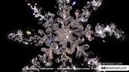 Crystal Snowflakes Intro Logo Stings template preview