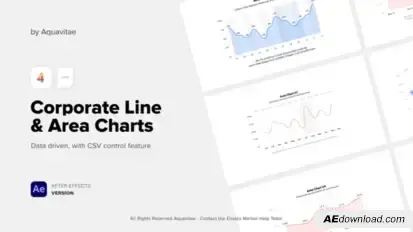 CSV Driven Corporate Area & Line Charts Infographics template preview