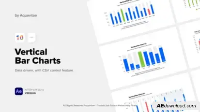CSV Driven Corporate Vertical Bar Charts Infographics template preview