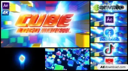 Cube Logo and Text Reveal Logo Stings template preview
