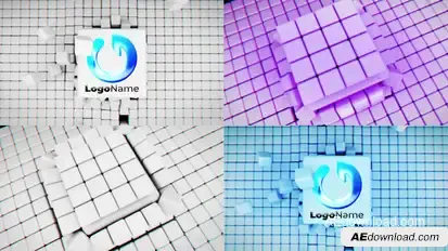 Cubes Build Up Intro Logo Stings template preview