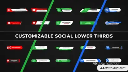 Customizable Social Lower Thirds Elements template preview