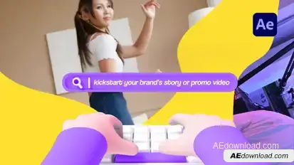 Cute 3D Search Intro Logo Stings template preview