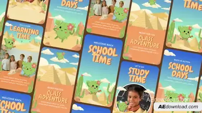 Cute Cactus Dessert Theme Education Story Elements template preview