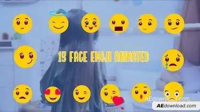 Videohive Cute Face Emoji Animated Element Elements template preview