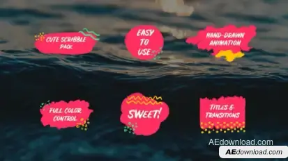 Cute Scribble Pack Titles template preview