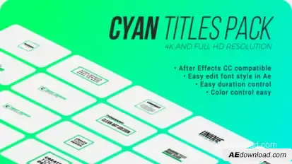 Cyan. - Titles Pack for After Effects Titles template preview