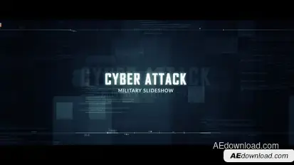 Cyber Attack Military Slideshow Openers template preview