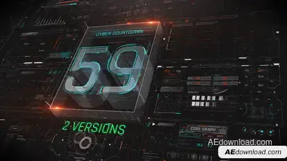 Cyber Countdown Elements template preview