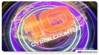 Cyber Countdown Elements template preview