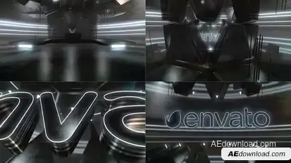 Cyber Dark Neon Logo Reveal Logo Stings template preview