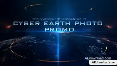 Cyber Earth Photo Promo Video Displays template preview