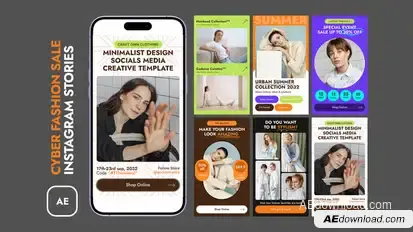Cyber Fashion Sale Instagram Stories broadcast-packages template preview