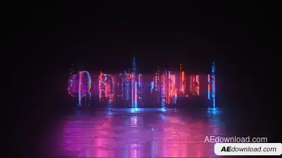 Cyber Glitch - Neon Logo Reveal Logo Stings template preview
