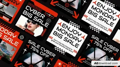 Cyber Monday Social Media After Effect Product Promo template preview