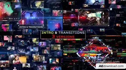 Cyber Network Intro and Transitions Openers template preview