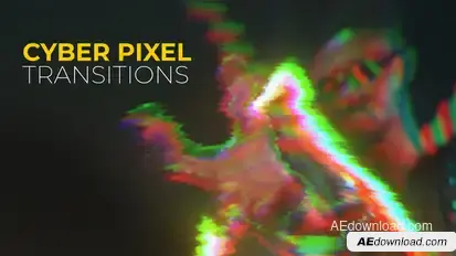 Cyber Pixel Transitions | After Effects Elements template preview
