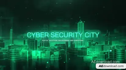 Cyber Security City Presentation Titles template preview