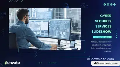 Cyber Security Services Slideshow Video Displays template preview