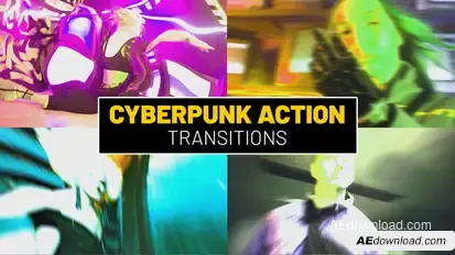 Cyberpunk Action Transitions | After Effects Elements template preview
