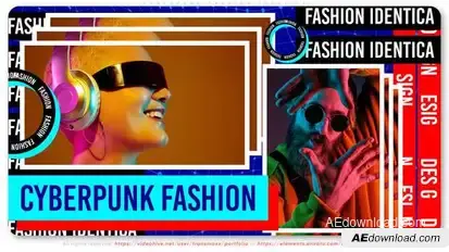 Cyberpunk Fashion Identica Video Displays template preview
