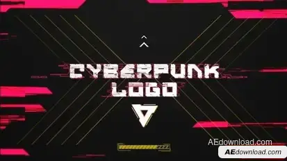 Cyberpunk Glitch Logo Reveal Logo Stings template preview