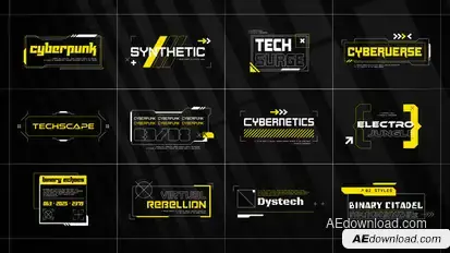 Cyberpunk Glitch Titles Titles template preview