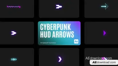 Cyberpunk HUD Arrow for After Effects Elements template preview