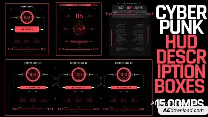 Cyberpunk Hud Description Boxes Elements template preview