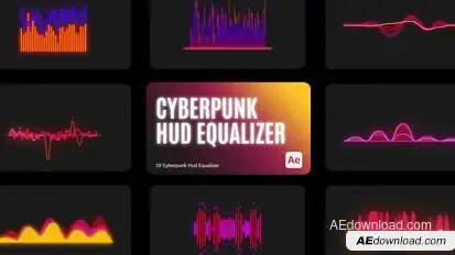Cyberpunk HUD Equalizer for After Effects Elements template preview