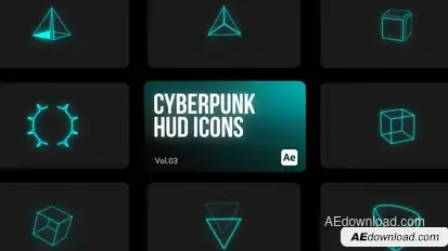 Cyberpunk HUD Icons 03 for After Effects Elements template preview