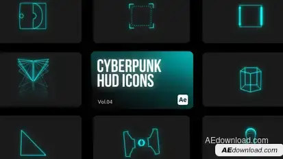Cyberpunk HUD Icons 04 for After Effects Elements template preview