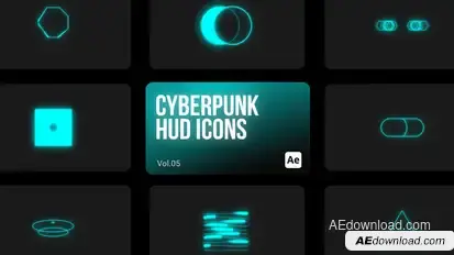 Cyberpunk HUD Icons 05 for After Effects Elements template preview