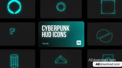 Cyberpunk HUD Icons 06 for After Effects Elements template preview