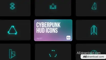 Cyberpunk HUD Icons 07 for After Effects Elements template preview