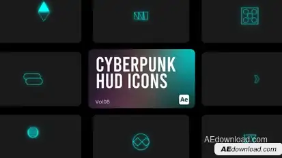 Cyberpunk HUD Icons 08 for After Effects Elements template preview