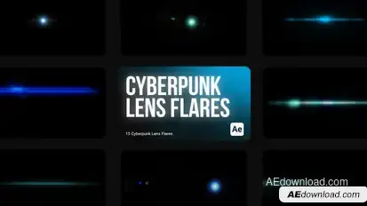 Cyberpunk HUD Lens Flares for After Effects Elements template preview