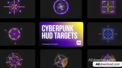 Cyberpunk HUD Targets for After Effects Elements template preview