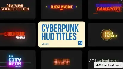 Cyberpunk HUD Titles 04 for After Effects Titles template preview