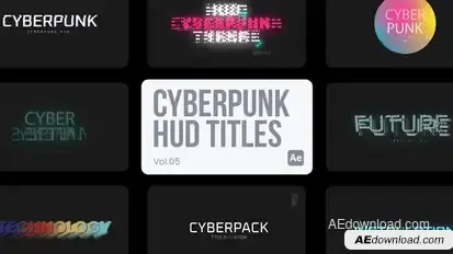 Cyberpunk HUD Titles 05 for After Effects Titles template preview