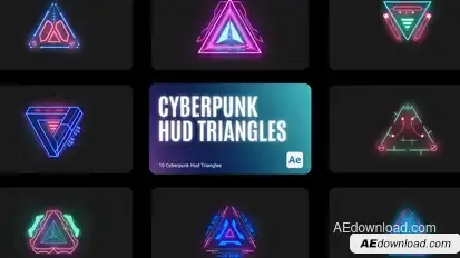 Cyberpunk HUD Triangles for After Effects Elements template preview