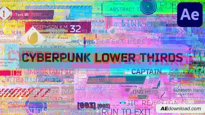 Cyberpunk Lower Thirds Elements template preview