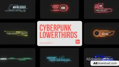 Cyberpunk Lowerthirds for After Effects Titles template preview