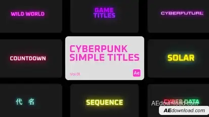 Cyberpunk Simple Title 01 for After Effects Titles template preview