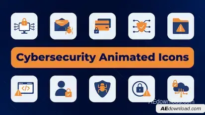 Cybersecurity Animated Icons Elements template preview