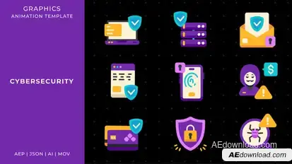 Cybersecurity graphic animation template | After Effects Elements template preview