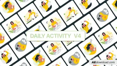 Daily Activity Icon Animation Elements template preview