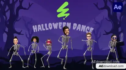 Dancing Halloween Skeletons – After Effects Template Elements template preview