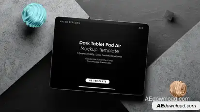 Dark Concrete Tablet Air AE Screen Template Product Promo template preview
